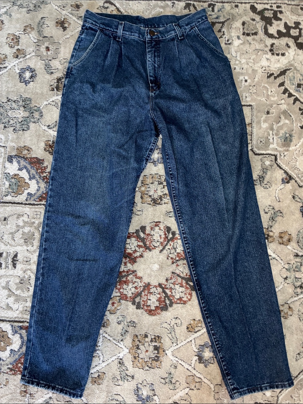 Vintage Women’s Lee Pleated Jeans with Back Yoke